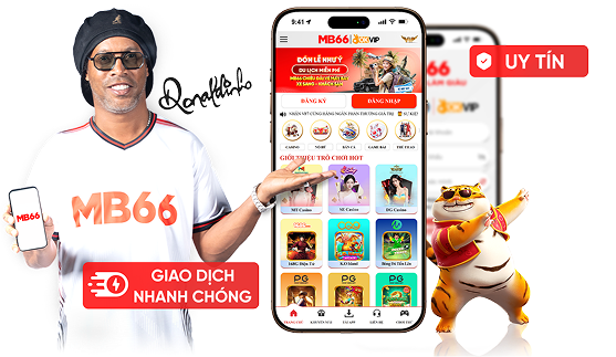 Hình ảnh ứng dụng mb66 trên điện thoại và mã QR tải app